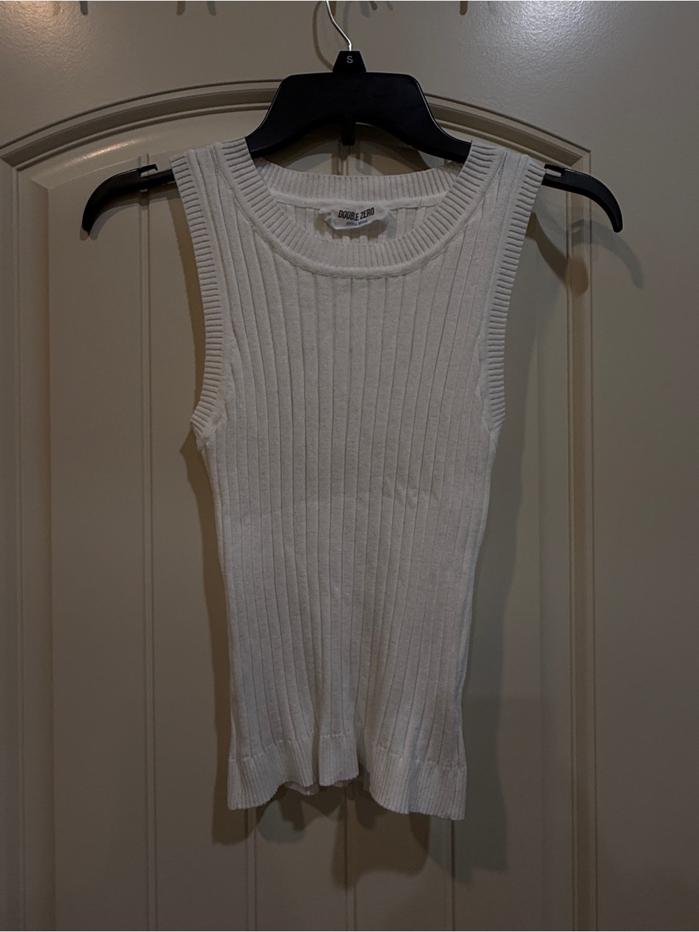 Double Zero White Ribbed Tank Top